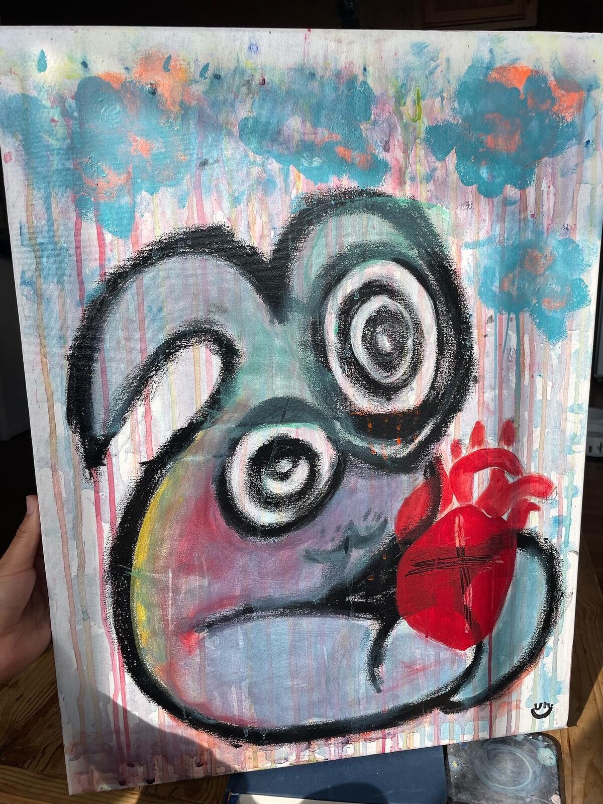 Handle with Care, an acrylic on canvas painting